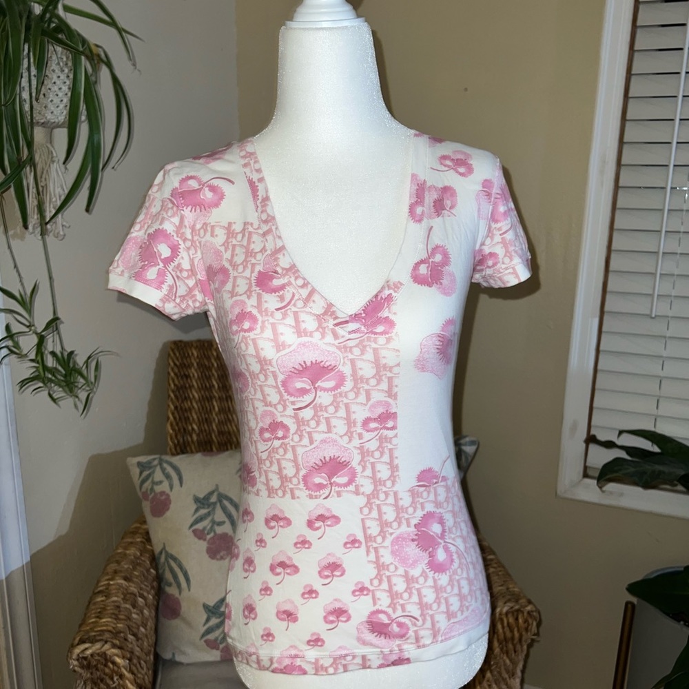 💗RARE💗 Authentic Vintage Christian Dior Trotter Monogram Logo Top